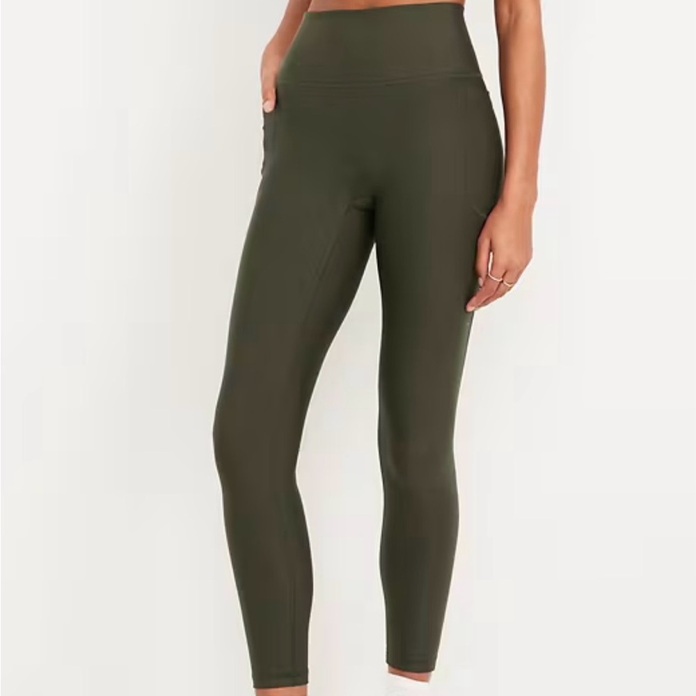 Old Navy Olive Green High-Waisted Leggings